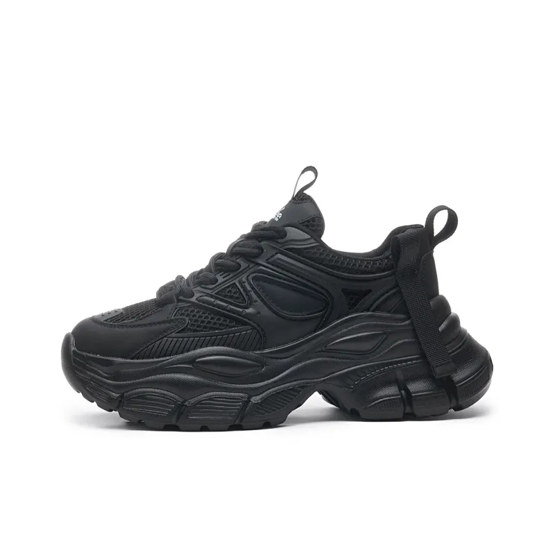 SOBB Cushioned Wear-Resistant Breathable Moisture-Wicking Low-Top Chunky Sneakers 4cm Women's-0