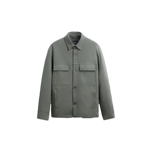 ZARA Jackets Men Green