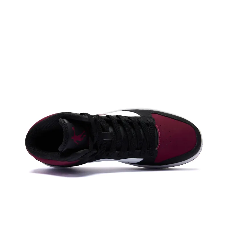 QIAODAN Cushioning Coverage Height Increasing Lightweight Breathable High Top Skateboard Shoes Men's Black Red-3