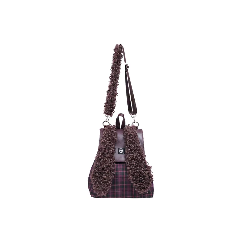 REBIRTH Imitation Denim Canvas Backpack Large Size Women's Fragrance Grey Rabbit Burgundy Rabbit-1