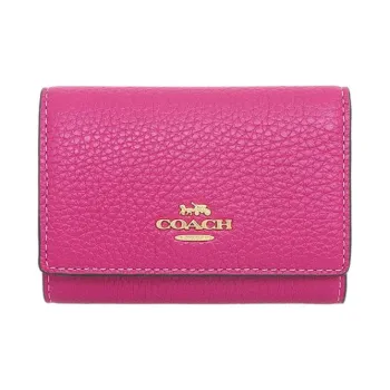 COACH Leather Wallet Mini Men's Cherry