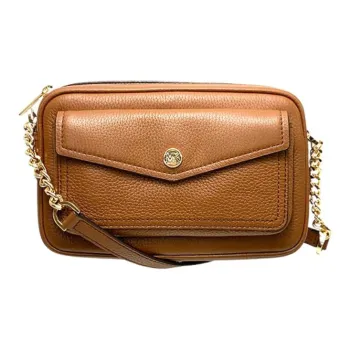 MICHAEL KORS Jet Set Travel Litchi Grain Leather Camera Bag Shoulder Bag Crossbody Bag Medium Size Women's Brown