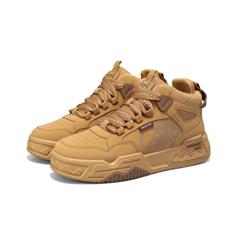 MIIOW Trend Party Series Anti Slip And Wear Resistant Height Increasing High Top Skateboard Shoes Men's-3
