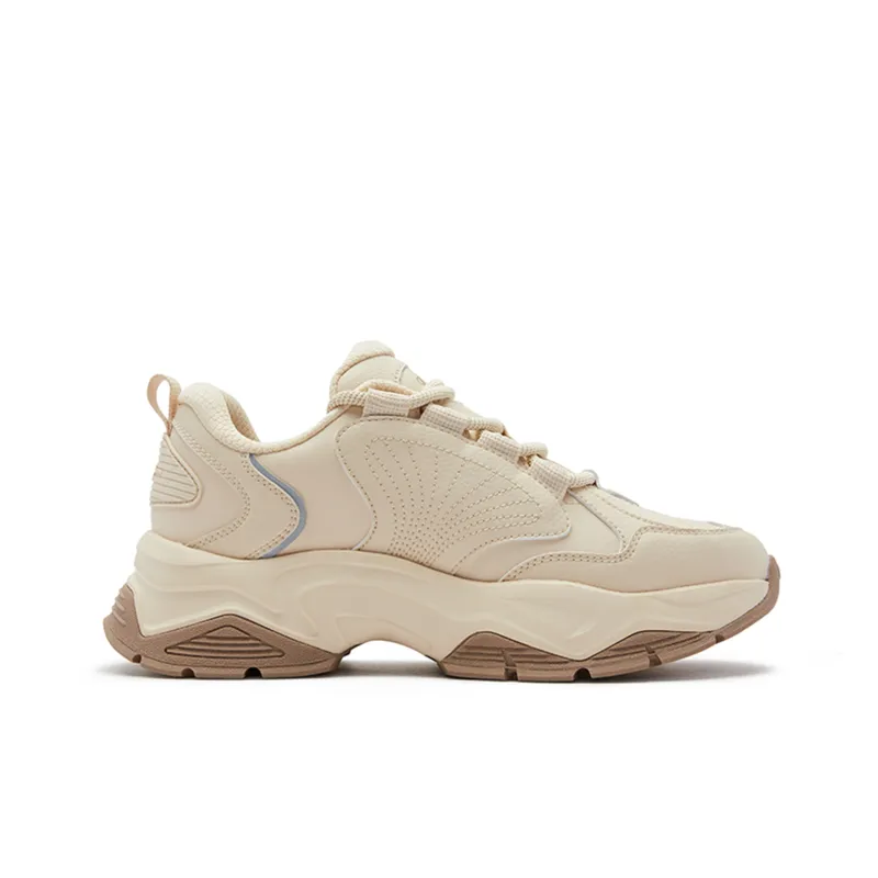 Champion Cushioning Wear Resistant Low Top Chunky Sneakers Women's Light Khaki-1