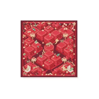 CARTIER Silk Scarves Women's Red