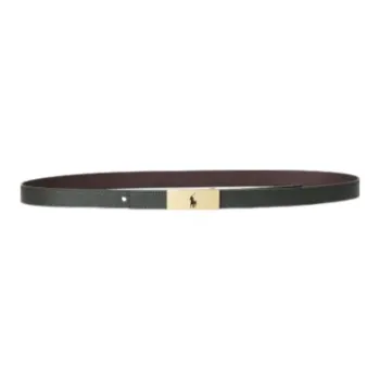 Polo Ralph Lauren Logo Identification Leather Belts Women's Light Green Width: 2CM