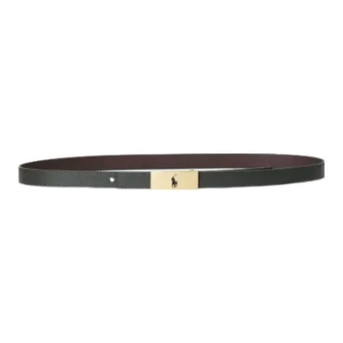Polo Ralph Lauren Logo Identification Leather Belts Women's Light Green Width: 2CM