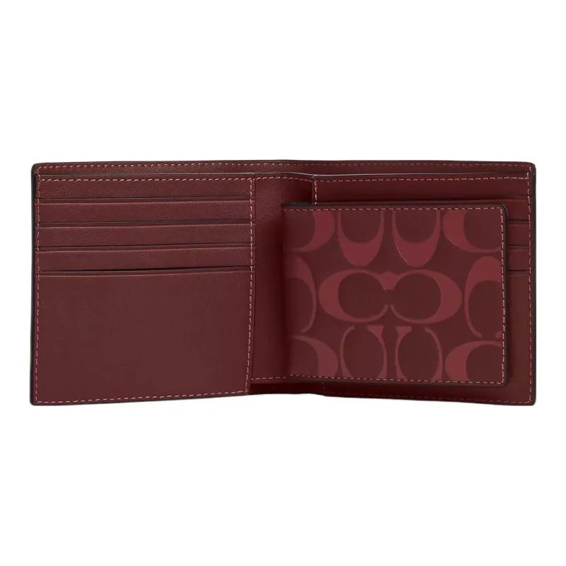 COACH 3 IN 1 Wallet Calfskin Coin Purses Wallets Mini Unisex Bronze Mixed Red Multicolor-2