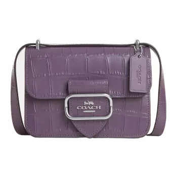 COACH Morgan Leather Shoulder Bag, Crossbody Bag Trumpets Women's Purple