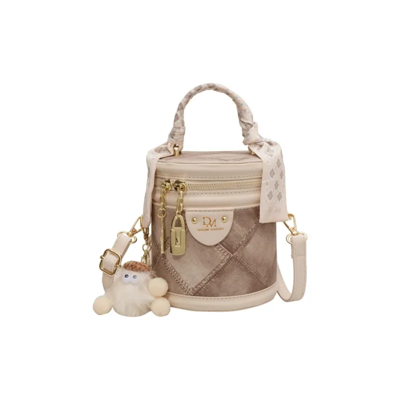 NOMK PU Bucket Bag Cylinder Bag Shoulder Bag Crossbody Bag Handbag Regular Women's Black/Blue/Ecru-13