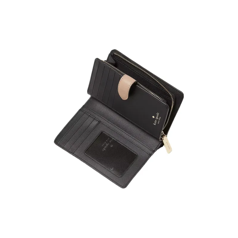 Kate Spade Saffiano Leather Wallet Medium Size Unisex Warm Beige & Multicolor-2