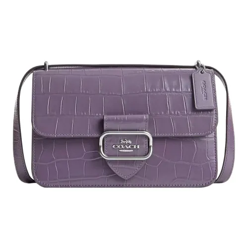 COACH Morgan Cow Leather Small Square Bag Shoulder Bag Crossbody Bag Large Size Women's Purple Crystal