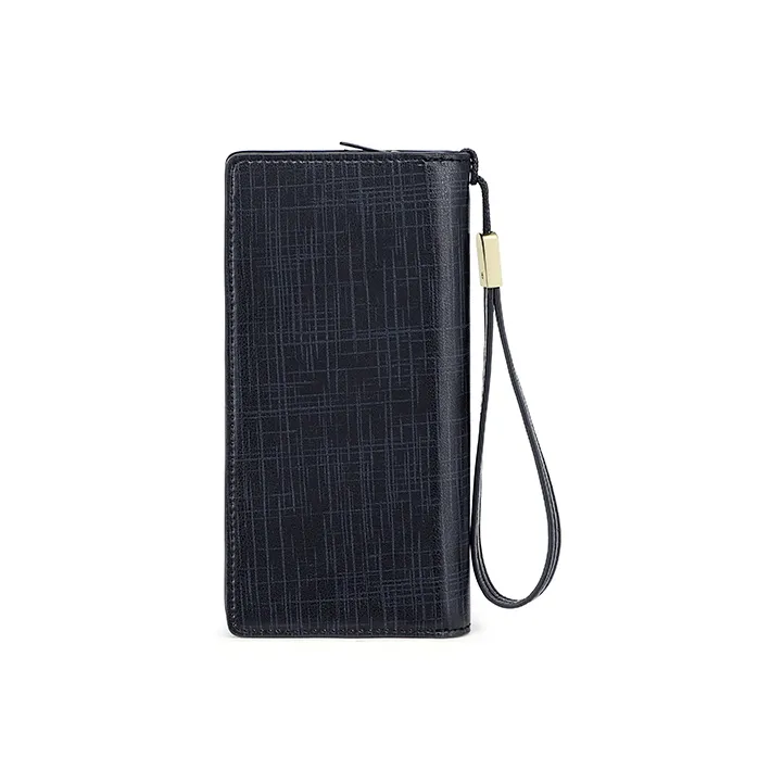 MAKEUP KITTEN Cow Leather Clutch Coin Purse Regular Unisex Black-3