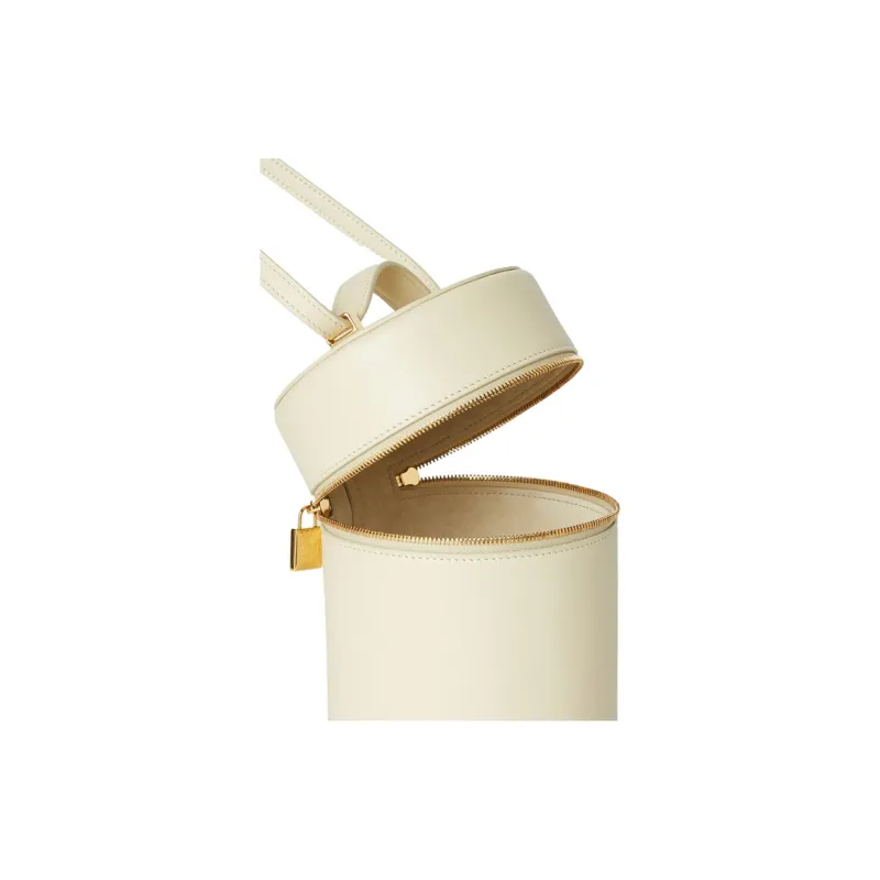 Loro Piana Suede Cow Leather Shoulder Bag Crossbody Bag Medium Size Women's White-3
