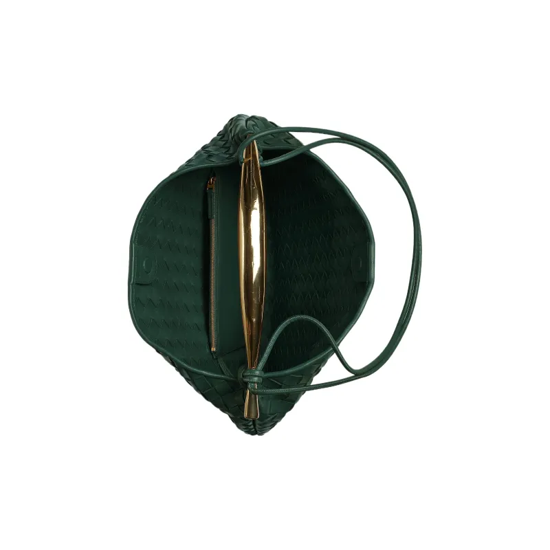 Bottega Veneta SARDINE Sheepskin Handbag Medium Size Women's Emerald-2