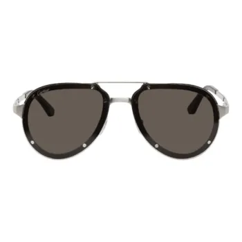 CARTIER Metal Aviator Sunglasses Unisex Silver