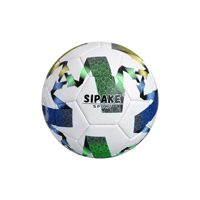 SIPAKESPORT Size 5 Soccer PU Machine Stitched Soccer Ball Unisex White Blue Green Yellow-1