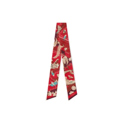 CARTIER Silk Scarves Women's Red