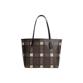 COACH City Canvas With Leather Tote Bag Shopping Bag Handbag Shoulder Bag Women's Brown
