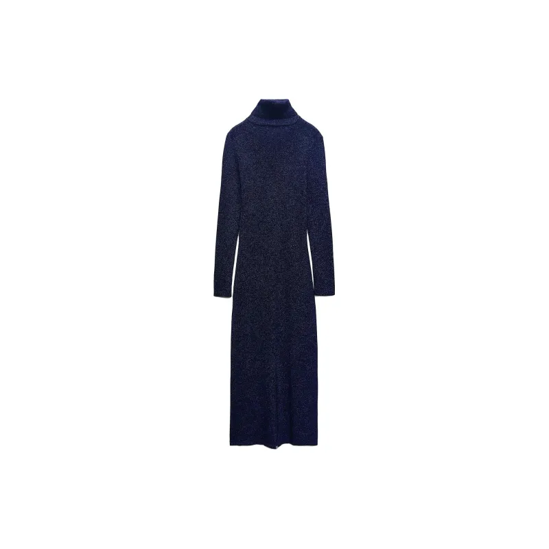 ZARA Long-Sleeved Dresses Women's Blue-1