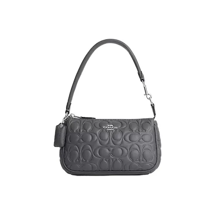 COACH Nolita Cow Leather Shoulder Bag, Handbag, Shoulder Bag Women's Gray-0