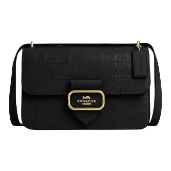 COACH Morgan Cow Leather Small Square Bag Shoulder Bag Crossbody Bag Large Size Women's Black