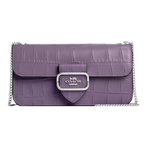 COACH Morgan Leather Shoulder Bag Crossbody Bag Small Size Women's Purple