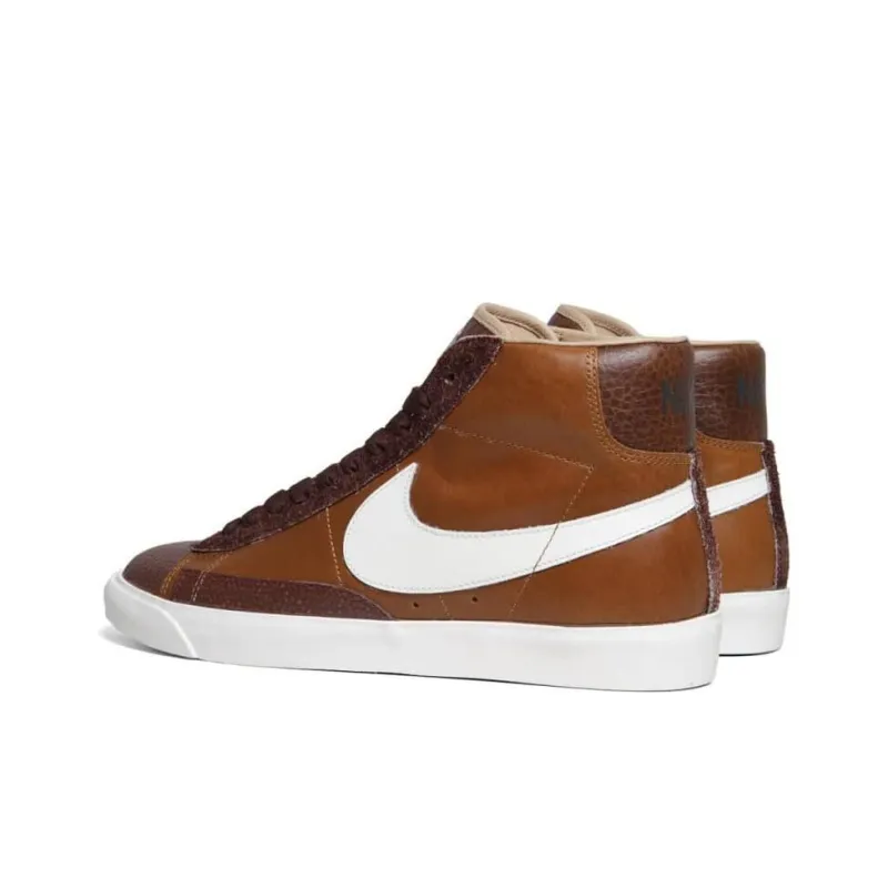 Nike Blazer Durable Breathable High-Top Skateboard Shoes Unisex Tan-3