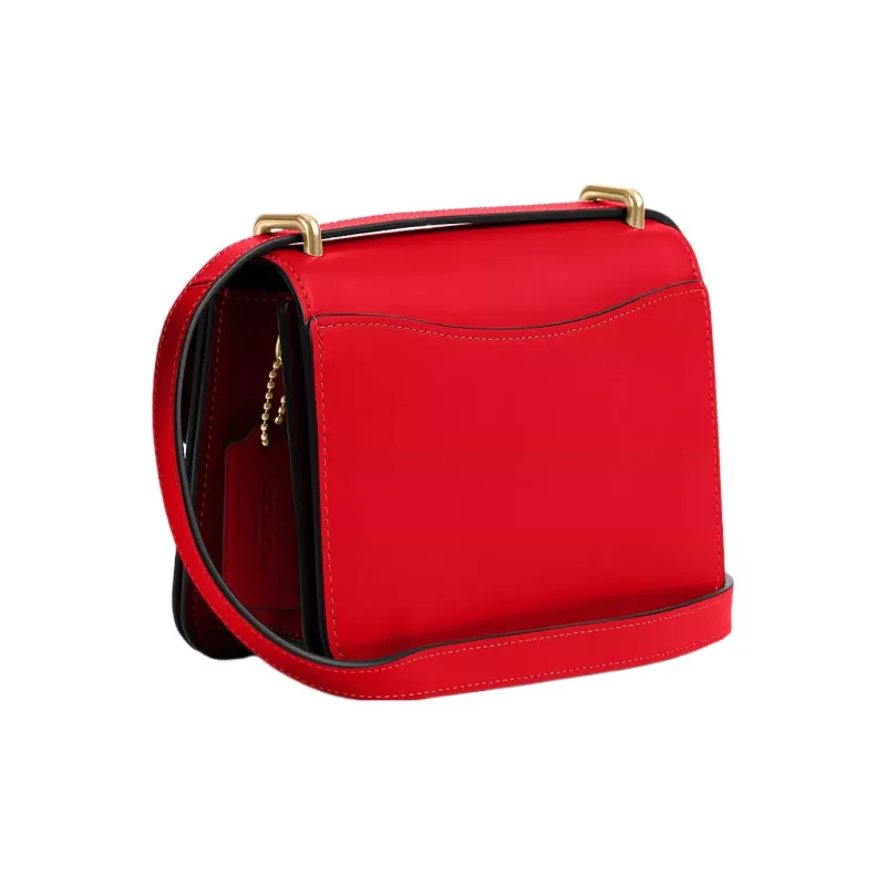 COACH Morgan Cow Leather Small Square Bag Shoulder Bag Crossbody Bag Small Size Women's Red-1