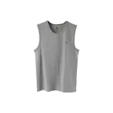 Crew Neck Tank Top with Shoulder Width (Heather Gray)-Pure Cotton, Skin-Friendly/Moisture-Wicking and Breathable