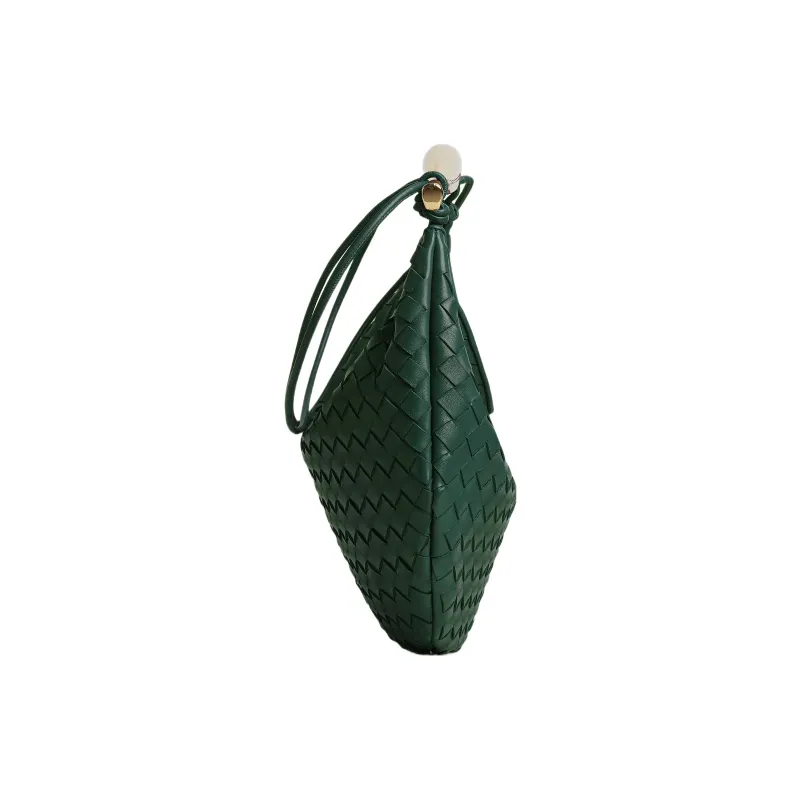 Bottega Veneta SARDINE Sheepskin Handbag Medium Size Women's Emerald-1