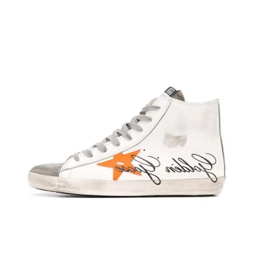 Golden Goose Skateboard Shoes Men High-Top White