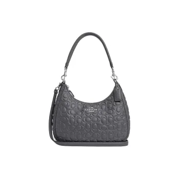 COACH Teri Leather Shoulder Bag, Handbag, Shoulder Bag Women's Gray