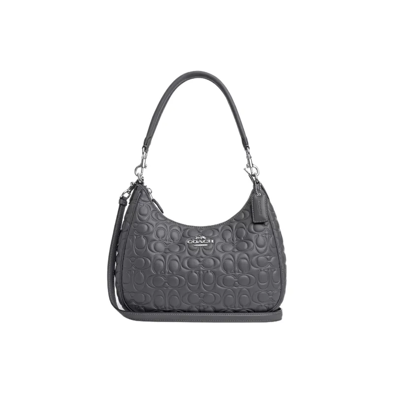 COACH Teri Leather Shoulder Bag, Handbag, Shoulder Bag Women's Gray-0