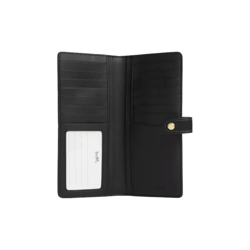 COACH Slim Wallet Canvas With Leather Coin Purse Wallet Regular Unisex Multicolor-1