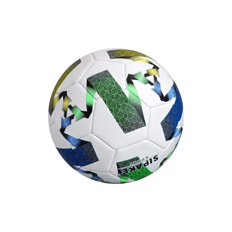SIPAKESPORT Size 5 Soccer PU Machine Stitched Soccer Ball Unisex White Blue Green Yellow-3