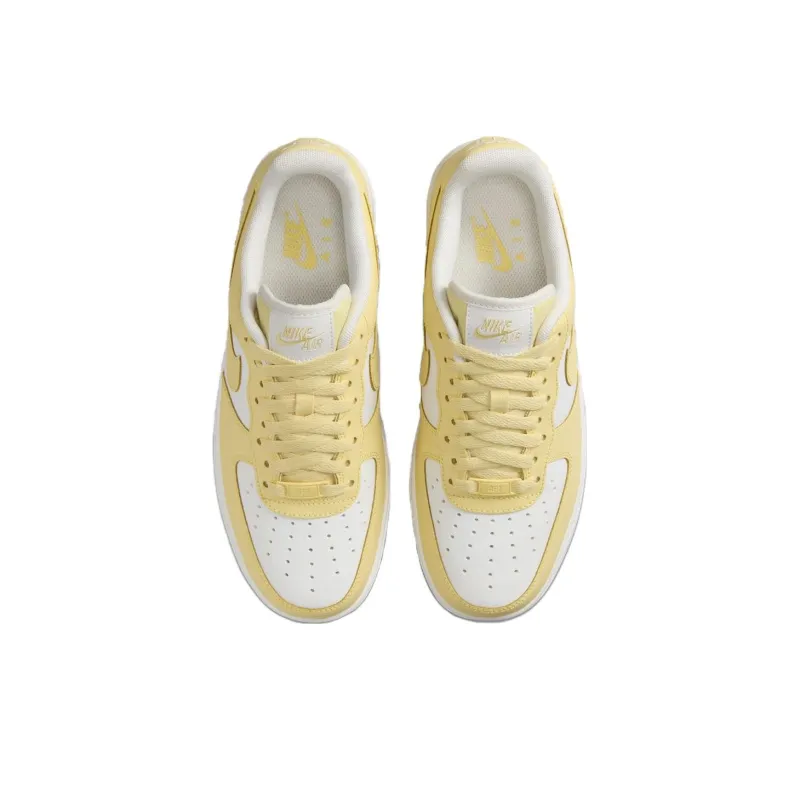 Nike Air Force 1 Anti Slip Wear Resistant Low Top Skateboard Shoes Men's White Yellow-3