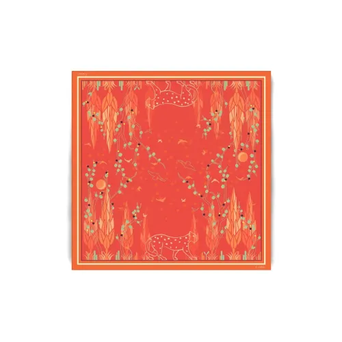 CARTIER Silk Scarves Women's Orange