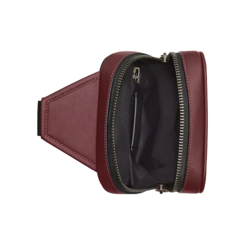 COACH Sullivan Calfskin Sling Bag Fanny Pack Crossbody Bags Small Size Men's Burgundy-2