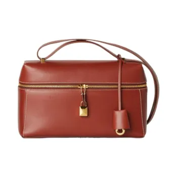Loro Piana Cow Leather Shoulder Bag, Crossbody Bag, Handbag Women's Dark Geranium Color