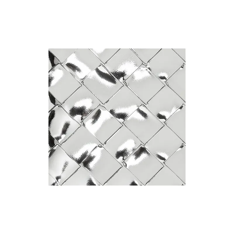 Bottega Veneta Metallic Woven Zip Up Wallet-4