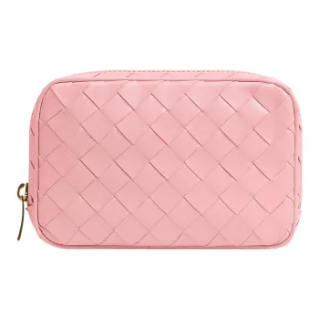 Bottega Veneta Intrecciato Cow Leather Clutch Small Size Women's Ribbon Pink