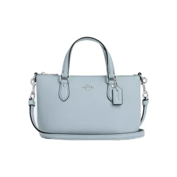 COACH Gallery Leather Handbag Shoulder Bag Crossbody Bag Mini Women's Light Blue