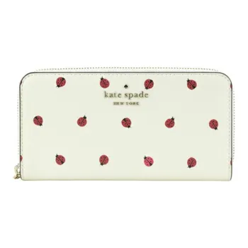 Kate Spade Stacidottie PVC Wallet Large Size Women's Cream Multicolor
