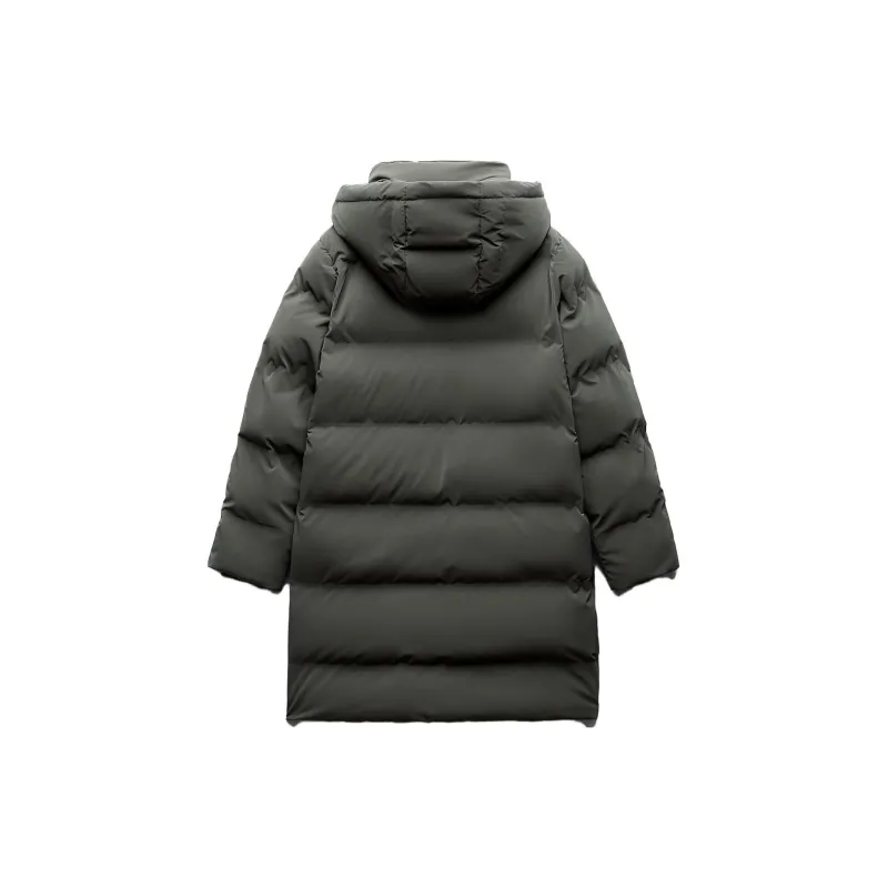 ZARA Puffer Jackets Women's Khaki-1