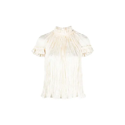 Rabanne Plissé Short-sleeve Blouse