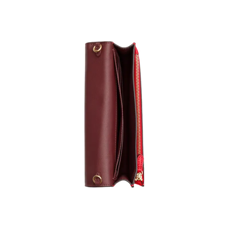 COACH Anna Patent Leather, Leather Shoulder Bag, Crossbody Bag Trumpets Women's Dark Red-1