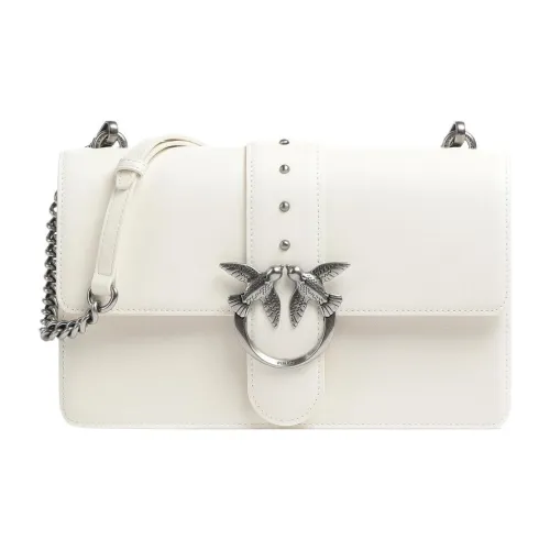 PINKO Calfskin Shoulder Bag, Crossbody Bag Women's White
