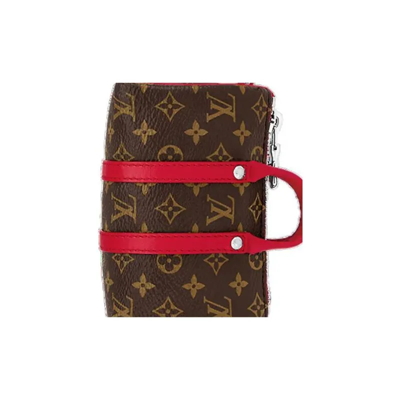 LOUIS VUITTON Keepall Canvas With Leather Monkey Bag Keychain Accessory Men's Red-3
