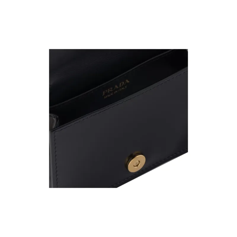 PRADA Leather Detail Card Clip Card Holder Regular Women's Black-3